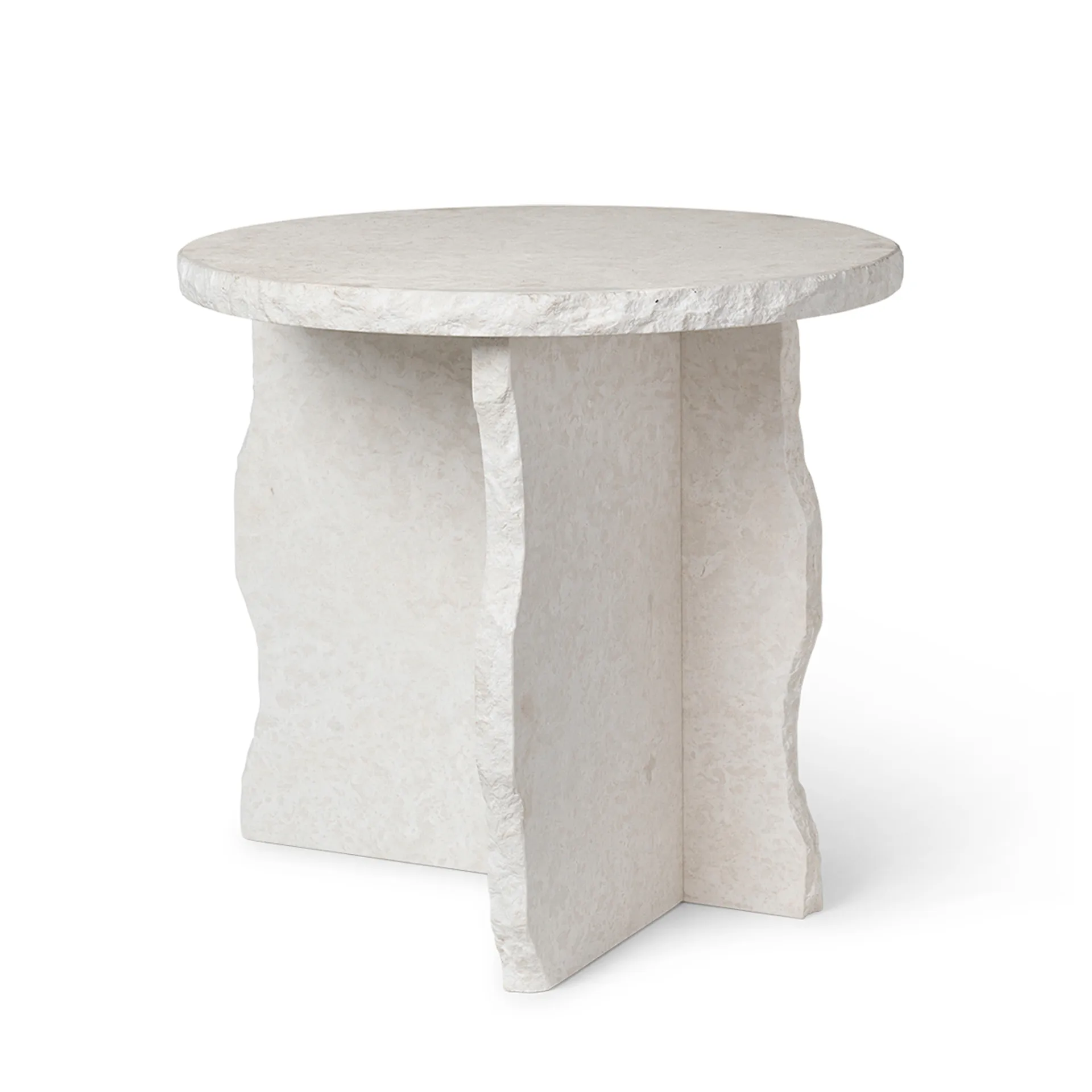 Mesa Mineral Sculptural Ø52 cm, Bianco Curia Ferm Living