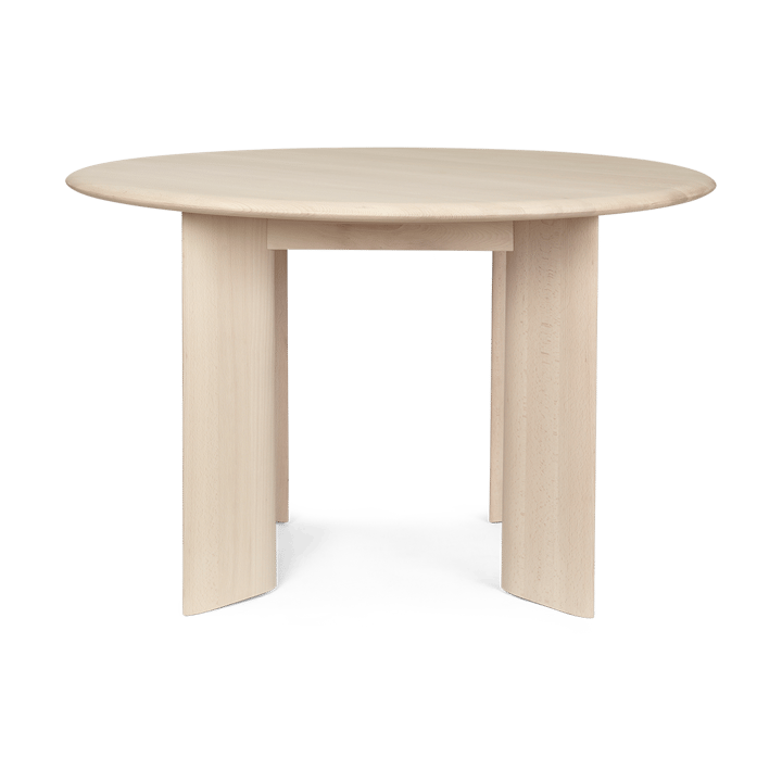 Mesa redonda de comedor biselada - Roble blanco aceitado, Ø117 cm - Ferm Living