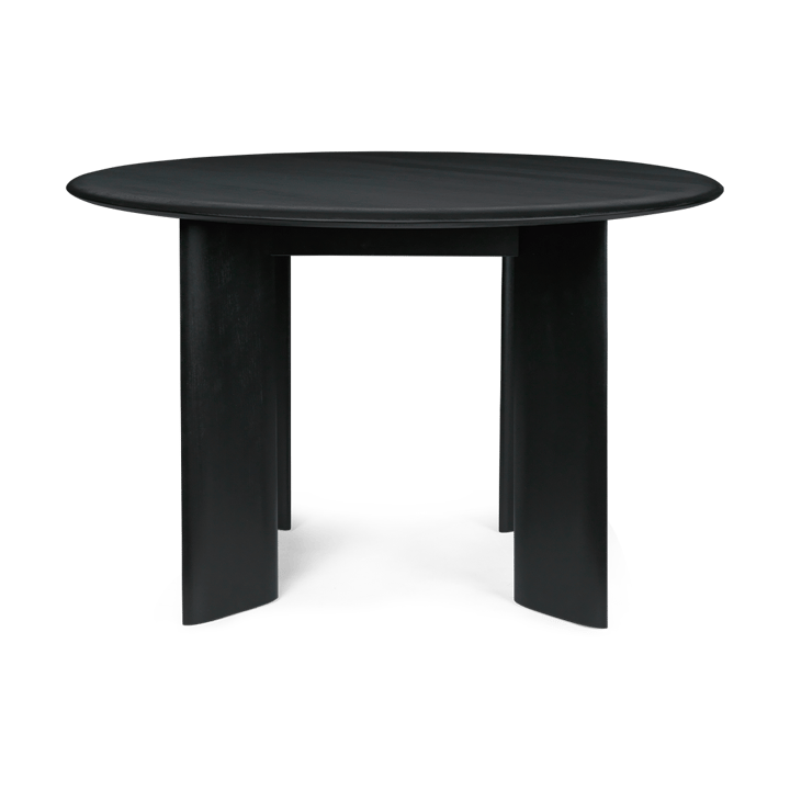 Mesa redonda de comedor biselada - Roble negro aceitado, Ø117 cm - Ferm Living