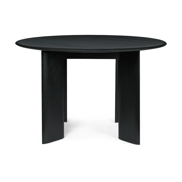 Mesa redonda de comedor biselada - Roble negro aceitado, Ø117 cm - ferm LIVING