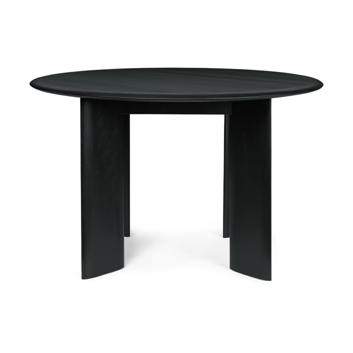 Mesa redonda de comedor biselada - Roble negro aceitado, Ø117 cm - Ferm LIVING