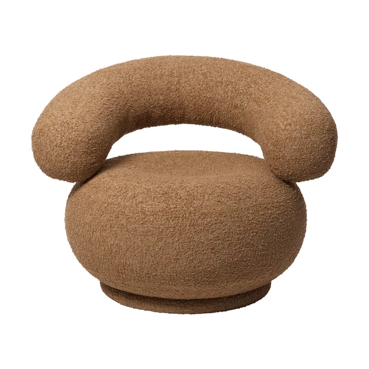 Orbo Lounge chair swivel - Raw bouclé - Tan - Ferm Living