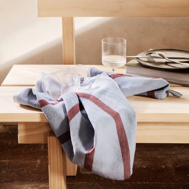 Paño de cocina Hale 50x70 cm, Faded blue-burgundy Ferm Living