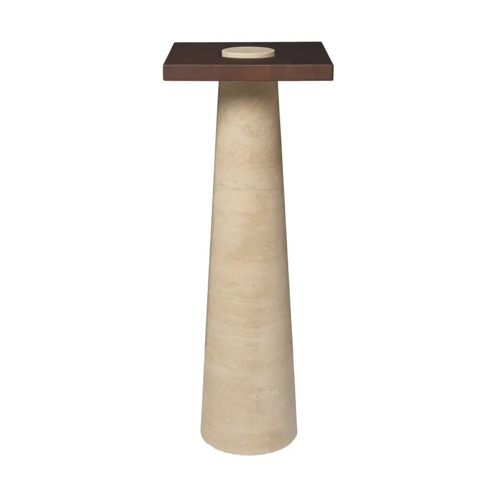 Pedestal Grova - Travertine, 30x30x80 cm - Ferm Living