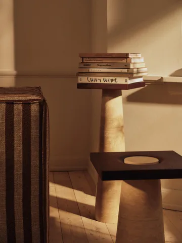 Pedestal Grova - Travertine, 30x30x80 cm - Ferm Living