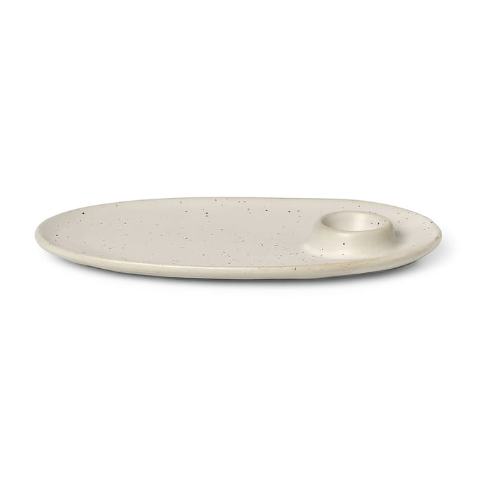 Plato de desayuno Flow 14x23,5 cm - Off-white speckle - Ferm Living
