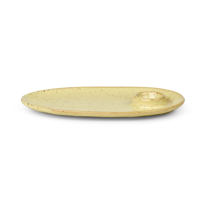 Plato de desayuno Flow 14x23,5 cm - Yellow speckle - Ferm LIVING
