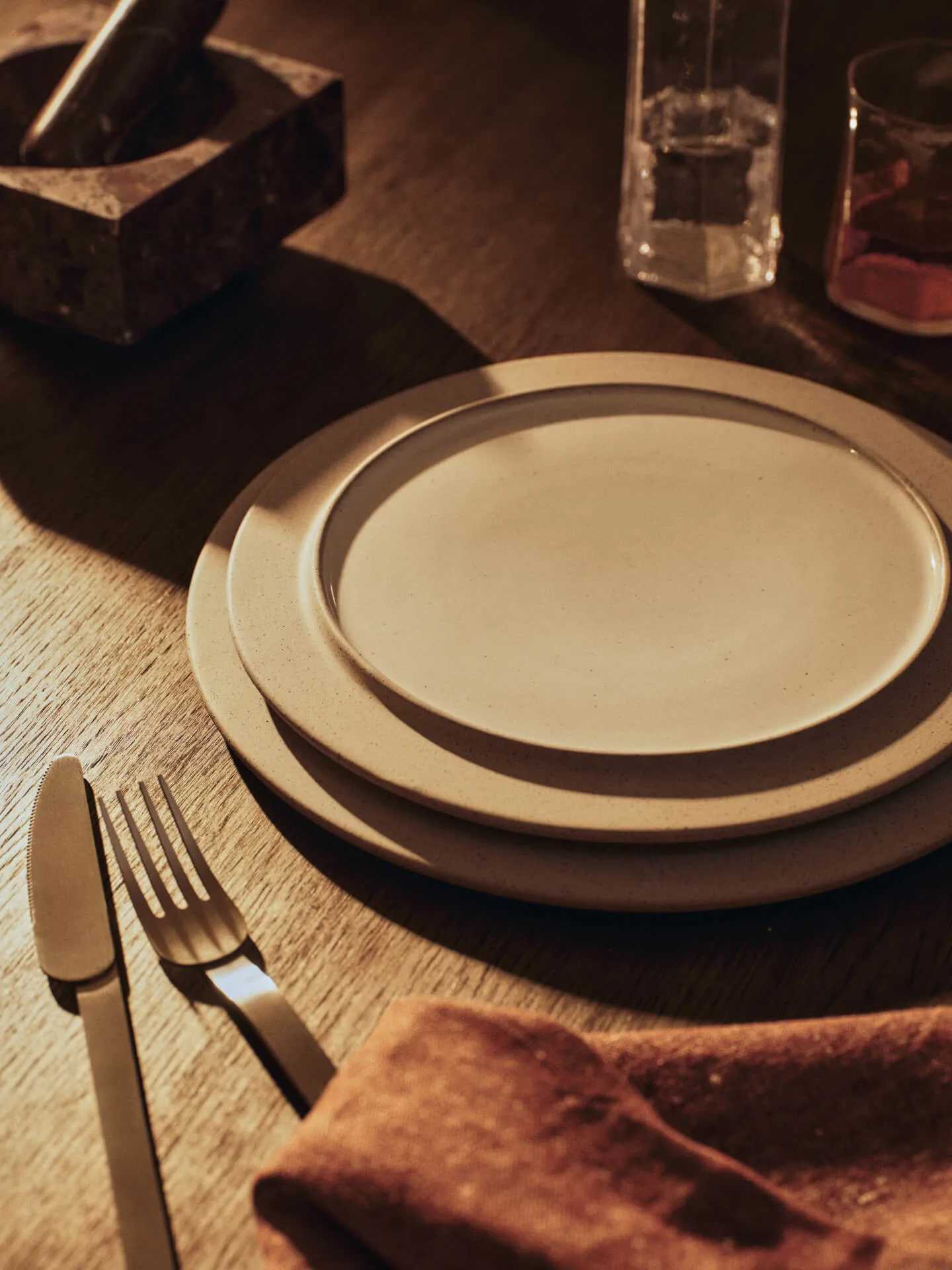 Plato Sonae, 2-pack, Grey-white, Ø25 cm Ferm Living