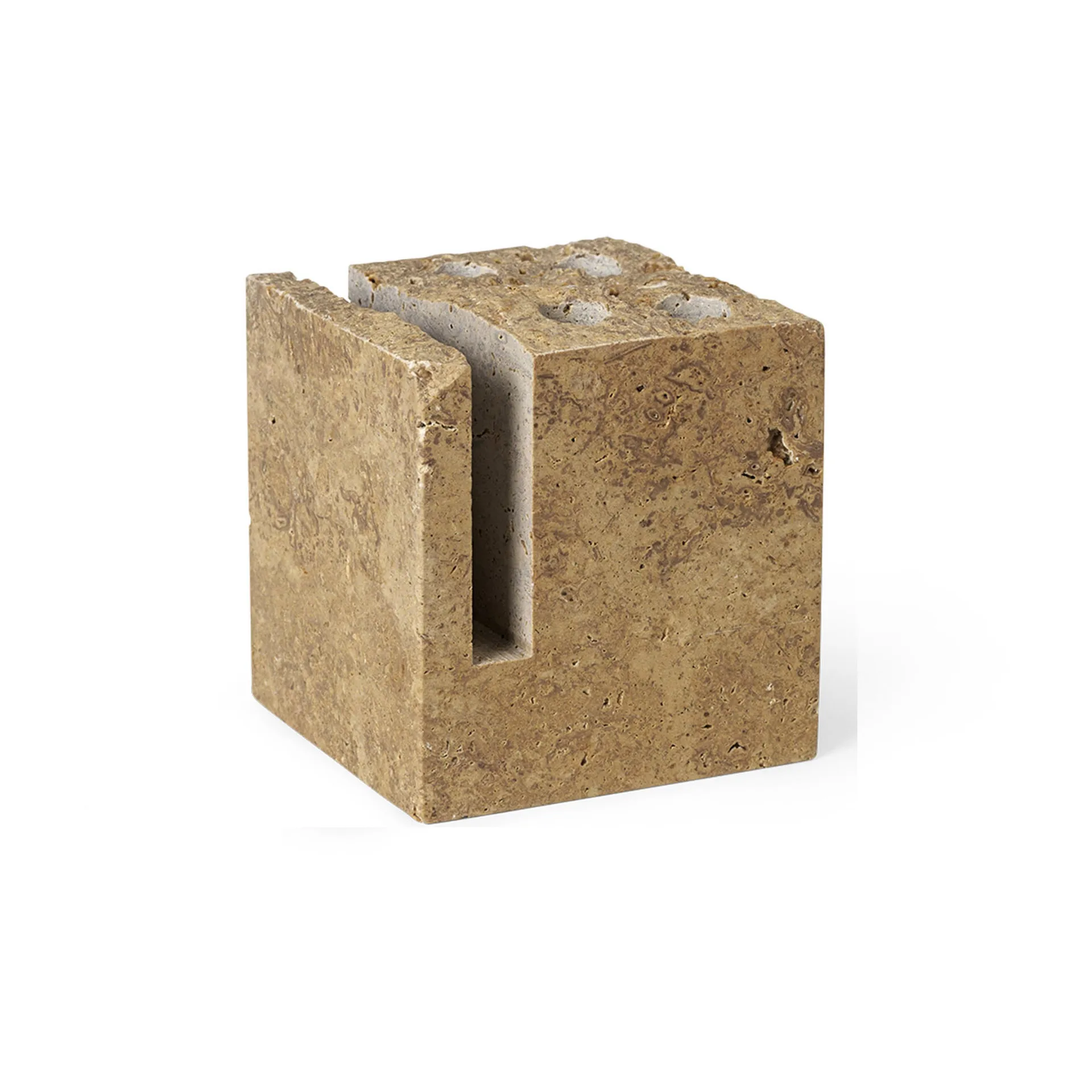 Portalápices Klint 9x9 cm, Beige travertin Ferm Living