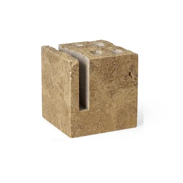 Portalápices Klint 9x9 cm - Beige travertin - Ferm Living