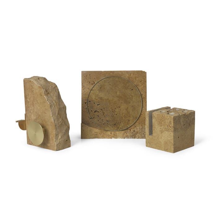 Portalápices Klint 9x9 cm, Beige travertin Ferm Living