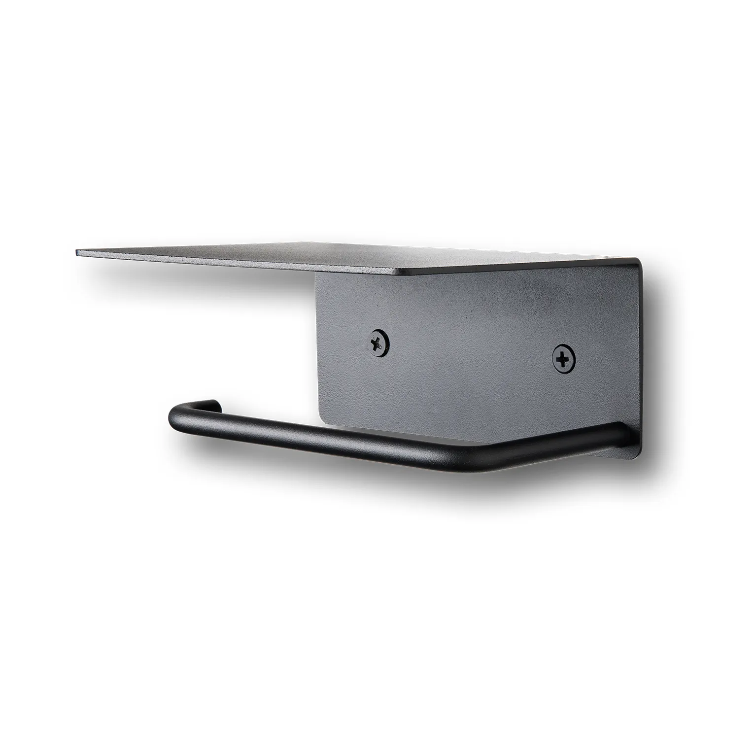 Portarrollos para papel higiénico Dora con estante, Black Ferm Living