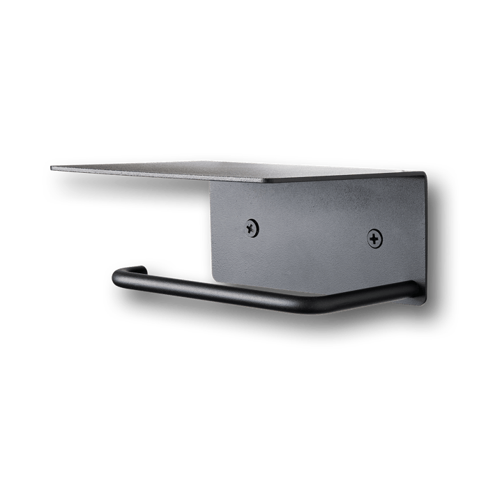 Portarrollos para papel higiénico Dora con estante, Black Ferm Living