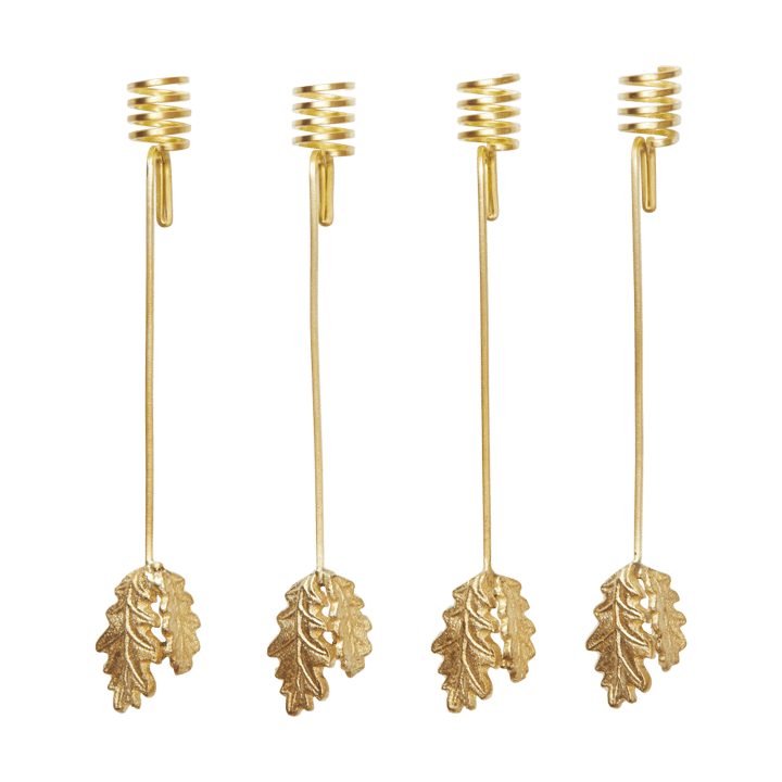 Portavelas Oak leaf christmas tree 4-pack - Brass - Ferm Living