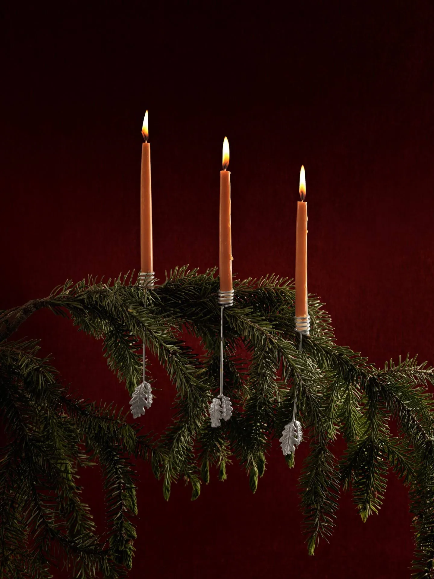 Portavelas Oak leaf christmas tree 4-pack, Plata Ferm Living