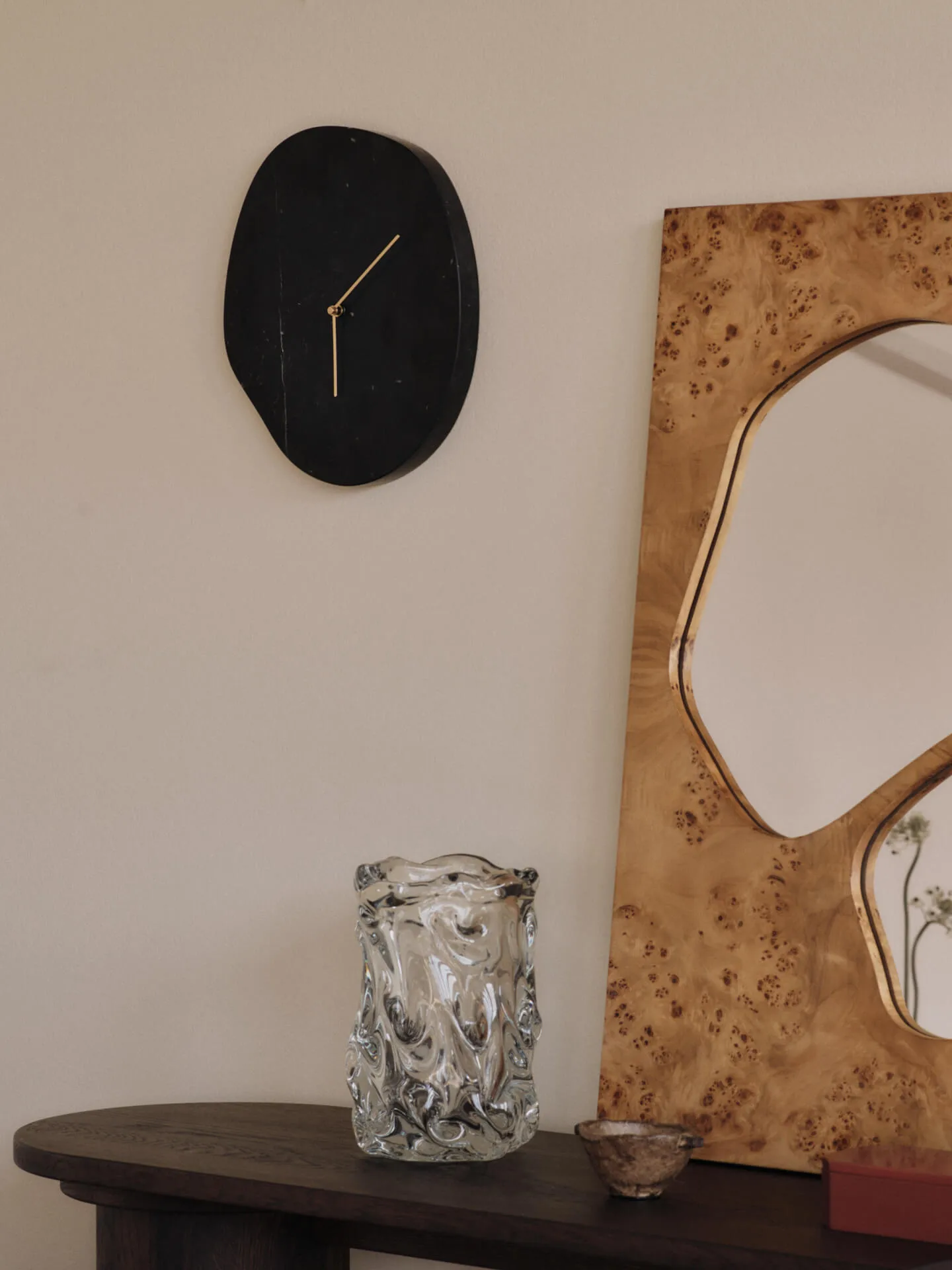 Reloj de pared Melt 28x33 cm, Black marble Ferm Living
