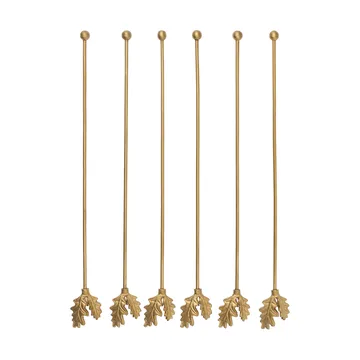 Removedores de bebidas Oak Leaf, 6-pack - Latón - Ferm Living