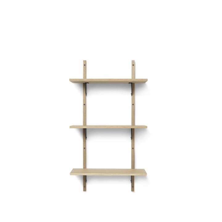 Repisa Sector triple narrow - Natural oak, s/l, negro latón - Ferm Living