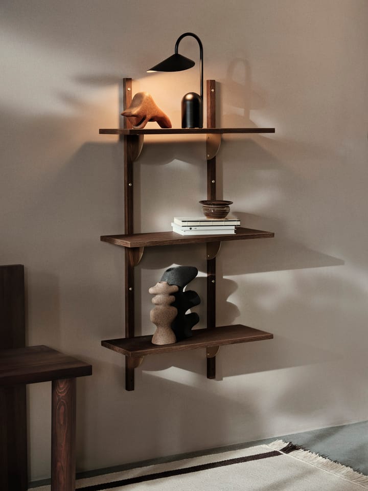 Repisa Sector triple narrow, Smoked Oak, brass Ferm Living