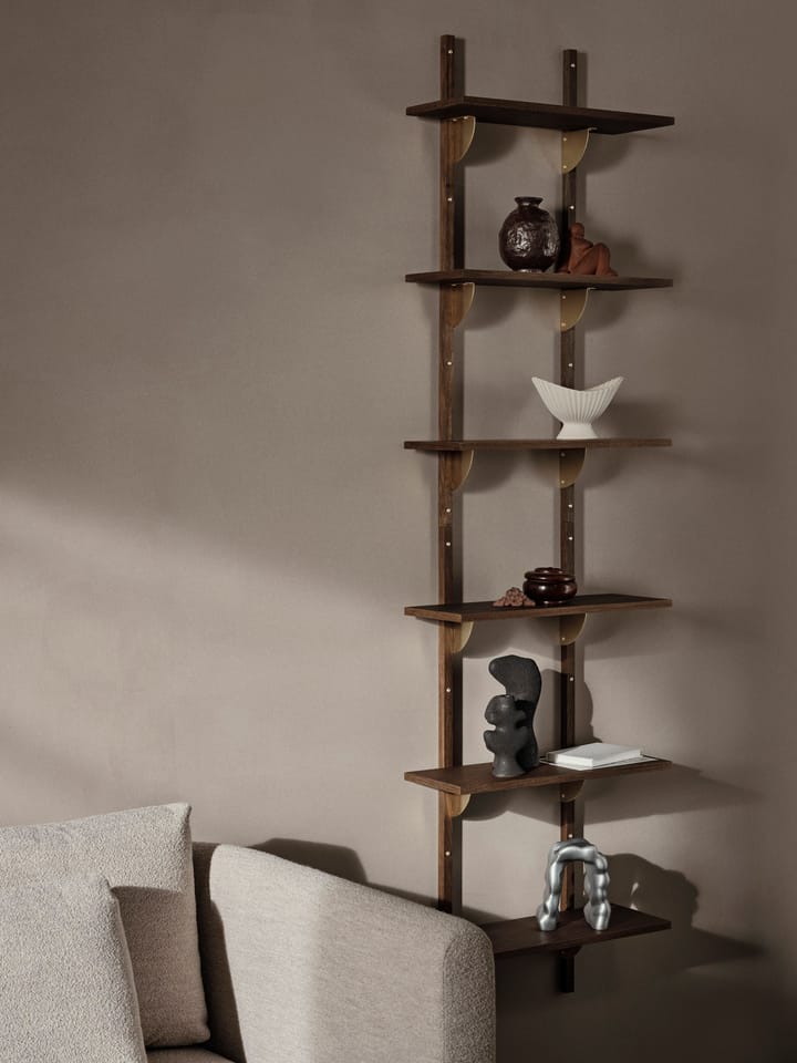 Repisa Sector triple narrow, Smoked Oak, brass Ferm Living