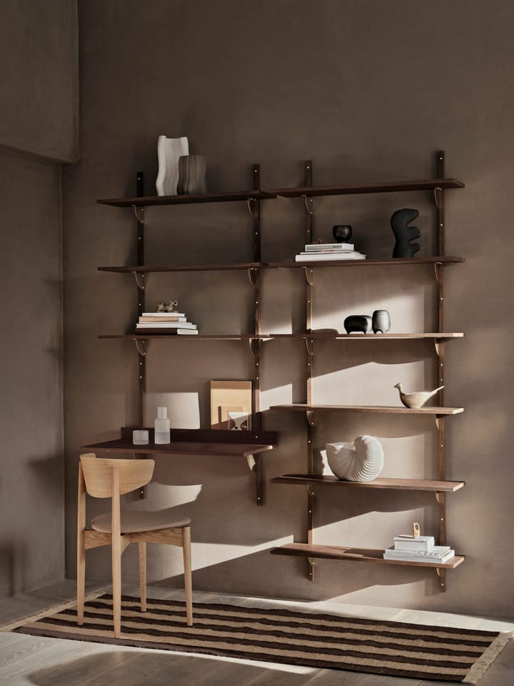 Repisa Sector triple wide, Smoked Oak, brass Ferm Living