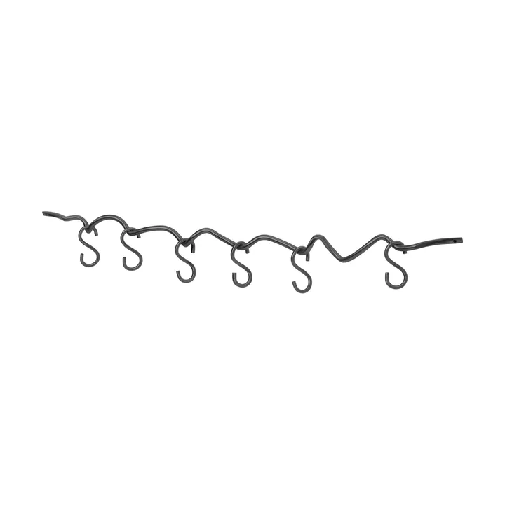 Riel de pared incl. 6 ganchos Curvature - Black brass - Ferm Living