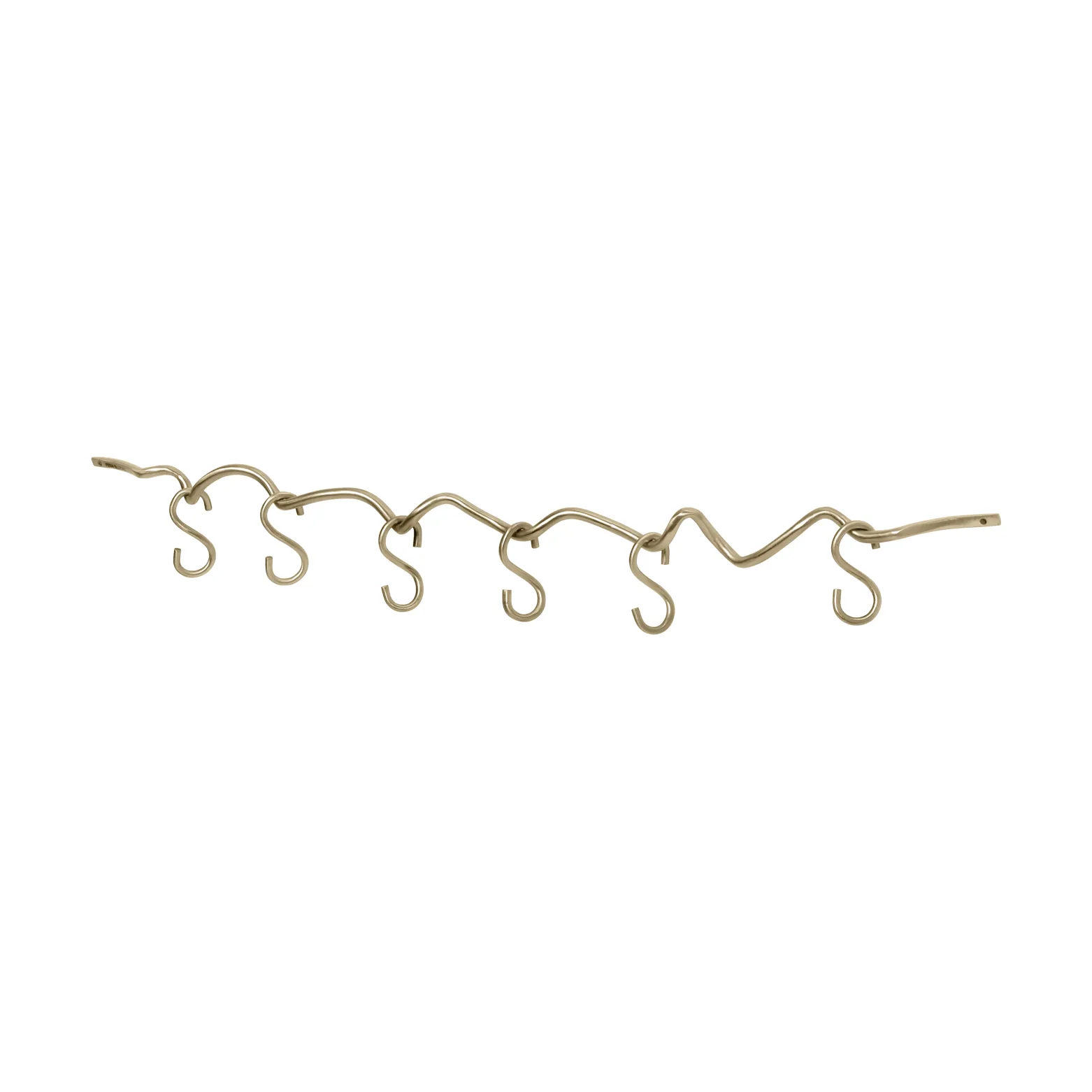 Riel de pared incl. 6 ganchos Curvature, Brass Ferm Living
