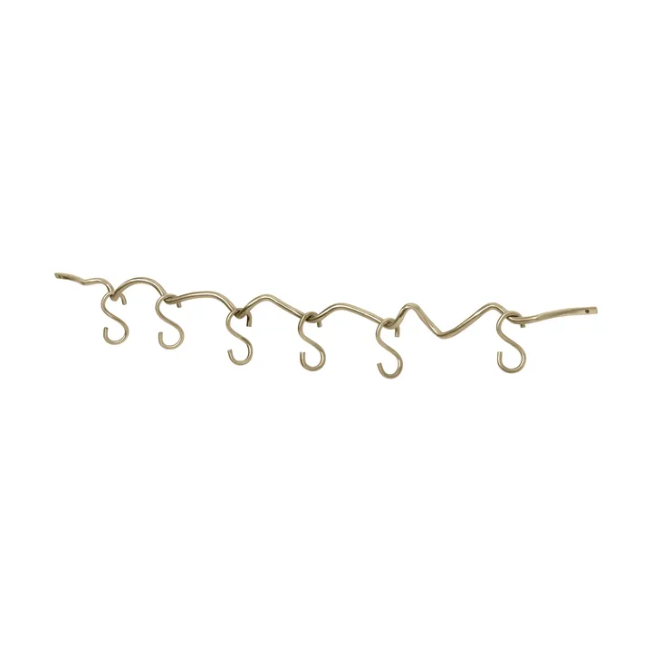 Riel de pared incl. 6 ganchos Curvature - Brass - Ferm Living