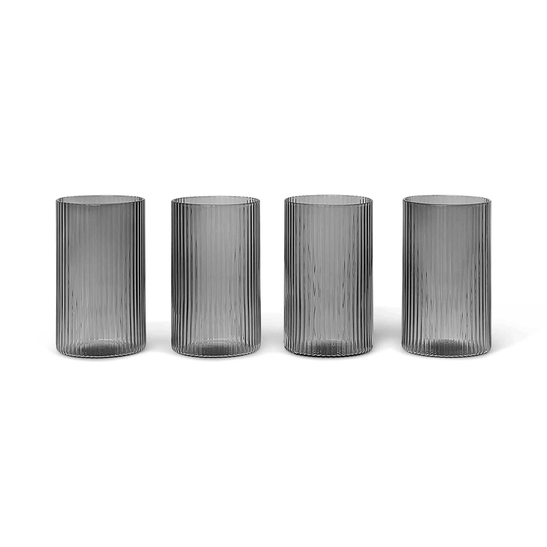 Ripple 4 Vasos de servir verrines 14 cl, Smoked grey Ferm Living