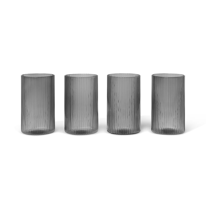 Ripple 4 Vasos de servir verrines 14 cl - Smoked grey - Ferm Living