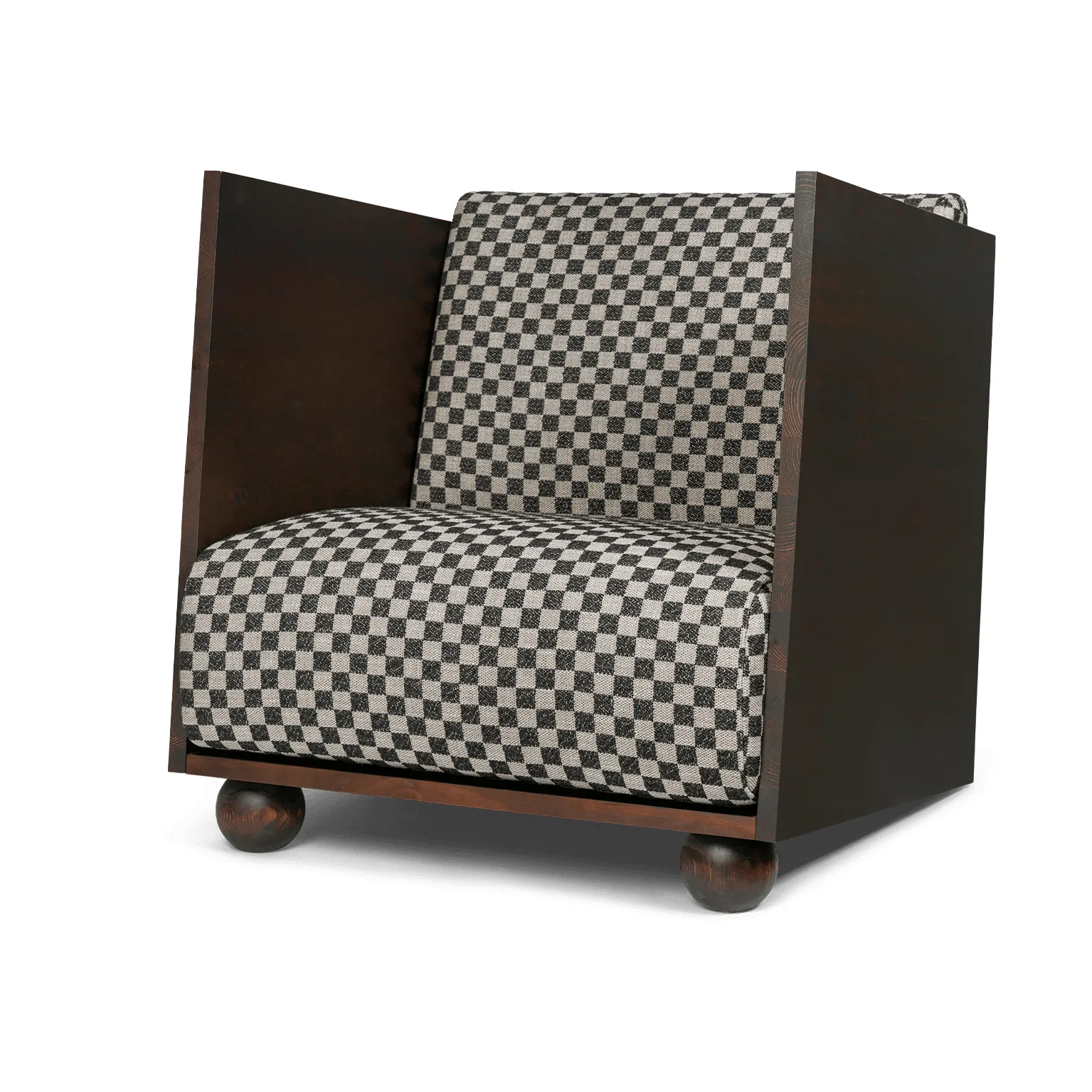 Rum Lounge Chair Check, Negro manchado oscuro de arena Ferm Living