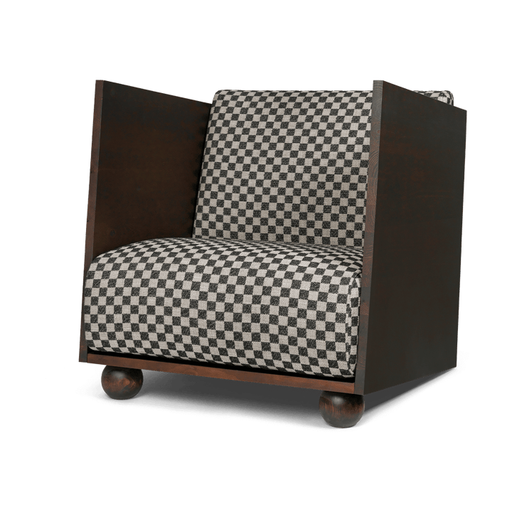 Rum Lounge Chair Check, Negro manchado oscuro de arena Ferm Living