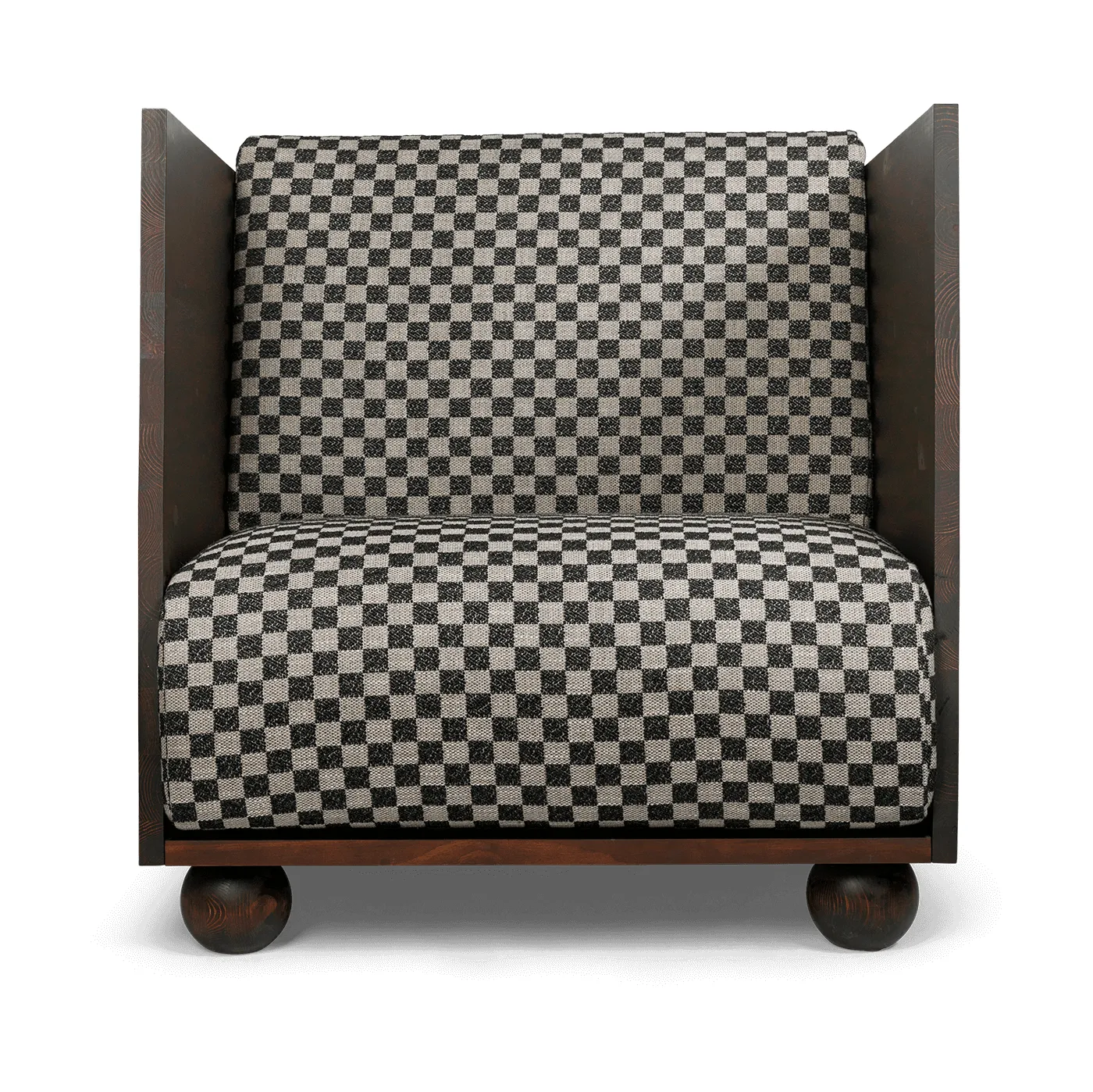 Rum Lounge Chair Check, Negro manchado oscuro de arena Ferm Living
