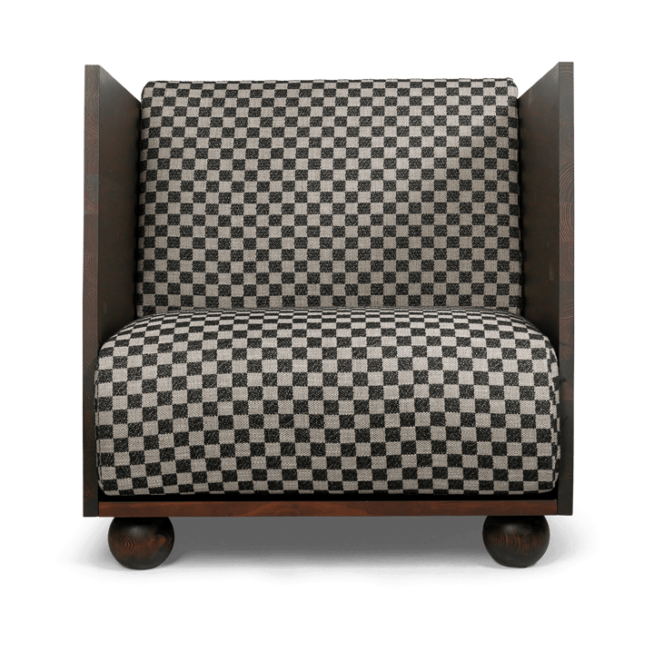 Rum Lounge Chair Check, Negro manchado oscuro de arena Ferm Living