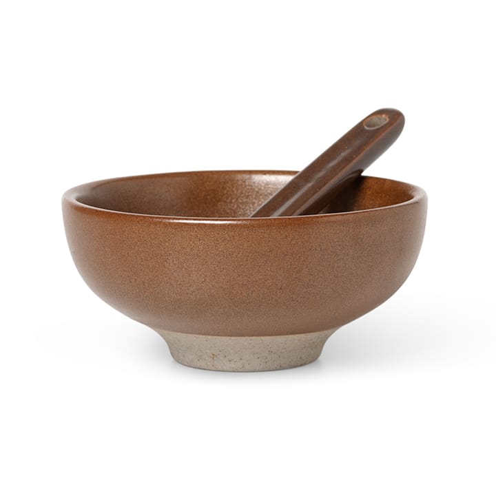 Salero con cuchara Petite 2 piezas, Chocolate Ferm Living