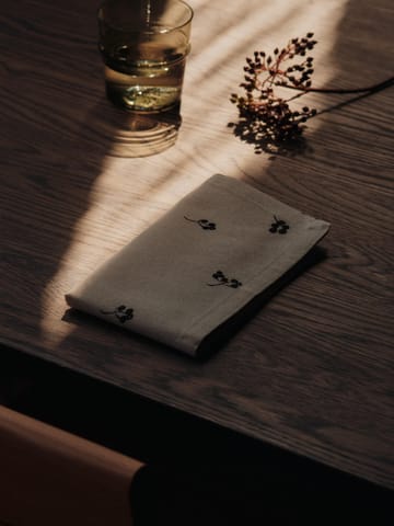 Servilletas de algodón Baies 40x40 cm, 4-pack - Natural-dark chocolate - Ferm Living