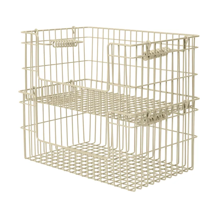 Set de 2 cestas Cala apilables - Cashmere, 28,7x18x13 cm - Ferm Living