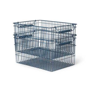 Set de 2 cestas Cala apilables - Dark blue, 36,2x26,2x20,2 cm - Ferm Living