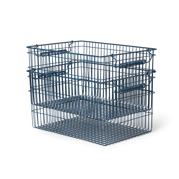 Set de 2 cestas Cala apilables - Dark blue, 36,2x26,2x20,2 cm - Ferm Living