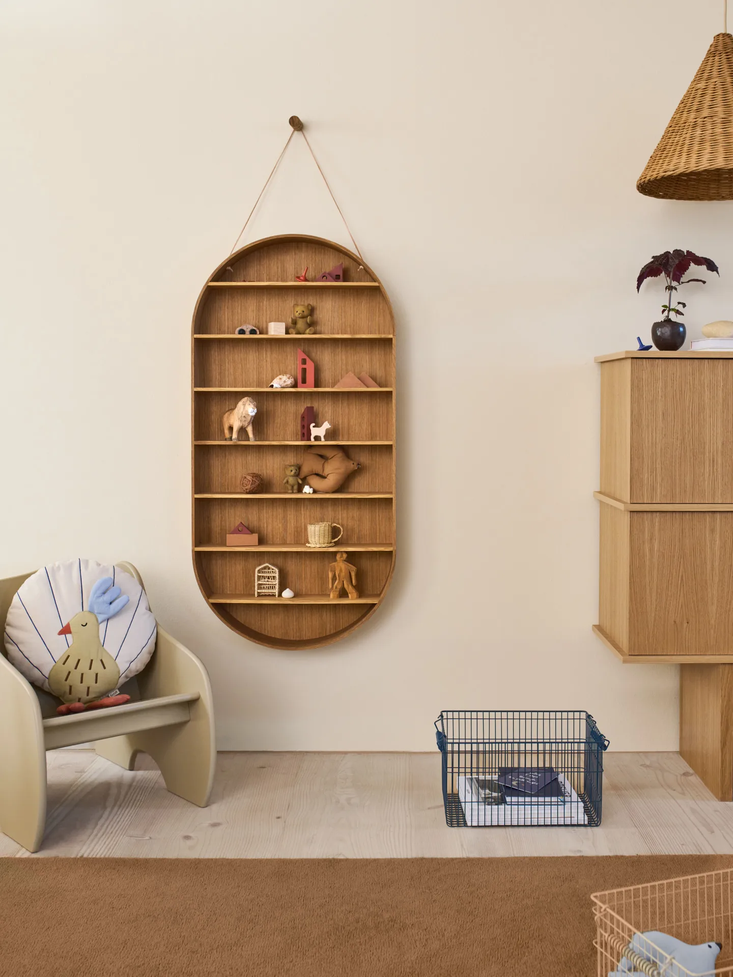 Set de 2 cestas Cala apilables, Dark blue, 36,2x26,2x20,2 cm Ferm Living