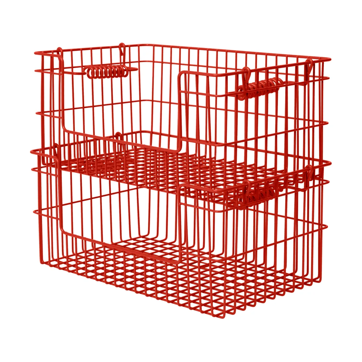 Set de 2 cestas Cala apilables, Poppy red, 28,7x18x13 cm Ferm Living