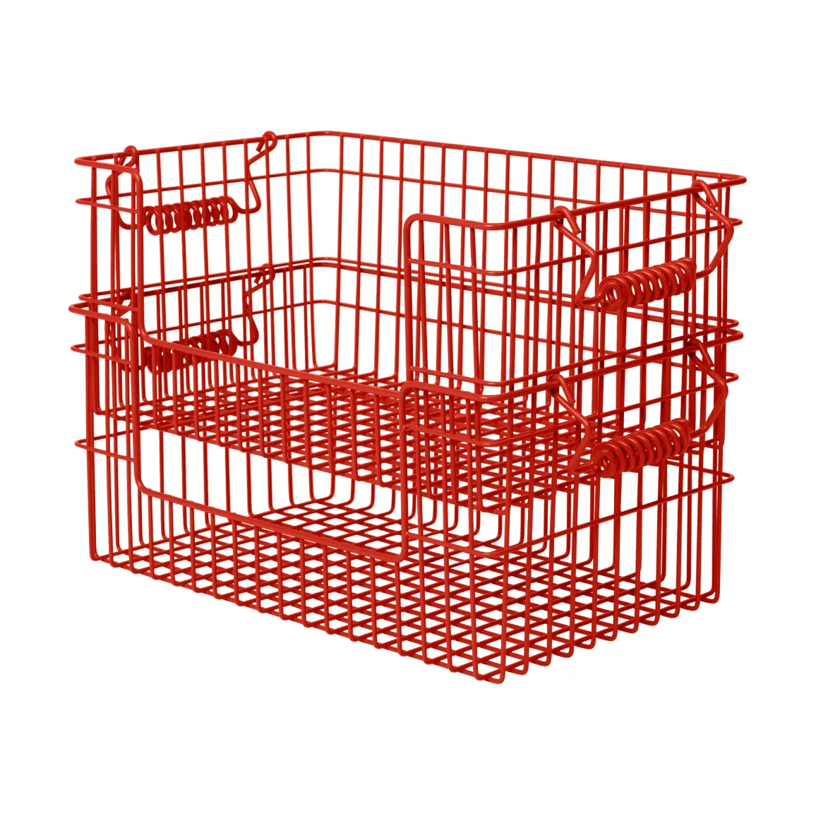 Set de 2 cestas Cala apilables, Poppy red, 28,7x18x13 cm Ferm Living
