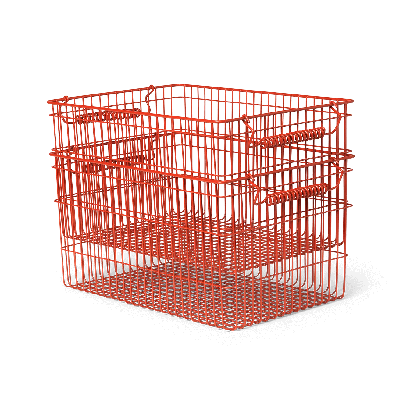Set de 2 cestas Cala apilables, Poppy red, 36,2x26,2x20,2 cm Ferm Living