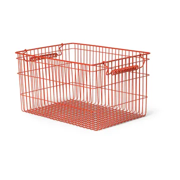 Set de 2 cestas Cala apilables - Poppy red, 36,2x26,2x20,2 cm - Ferm Living
