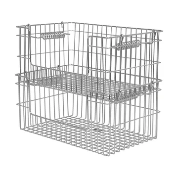 Set de 2 cestas Cala apilables - Stainless Steel, 28,7x18x13 cm - Ferm Living