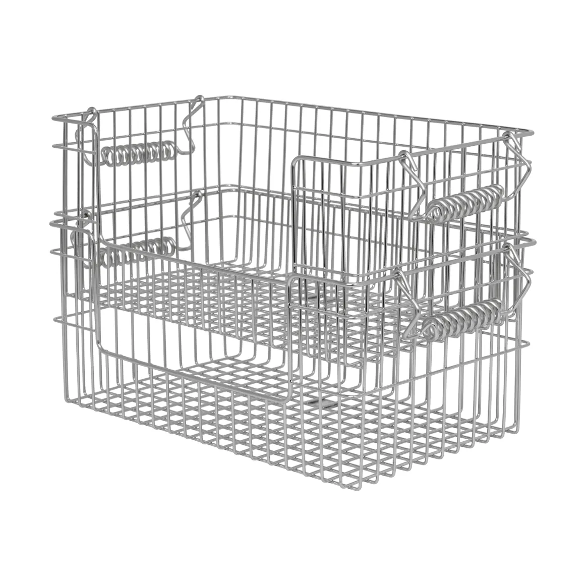 Set de 2 cestas Cala apilables, Stainless Steel, 28,7x18x13 cm Ferm Living