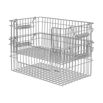 Set de 2 cestas Cala apilables - Stainless Steel, 28,7x18x13 cm - Ferm Living