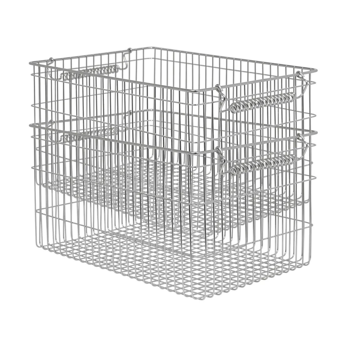 Set de 2 cestas Cala apilables, Stainless Steel, 36,2x26,2x20,2 cm Ferm Living