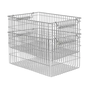 Set de 2 cestas Cala apilables - Stainless Steel, 36,2x26,2x20,2 cm - Ferm Living