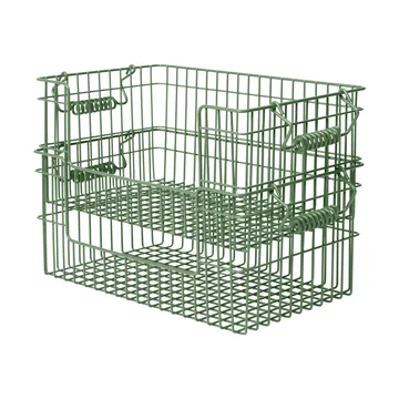 Set de 2 cestas Cala apilables - Verdant green, 28,7x18x13 cm - Ferm Living